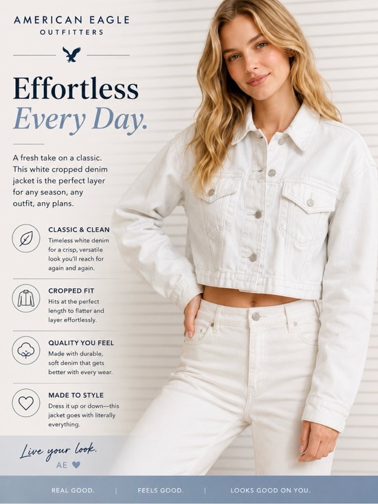 American Eagle Outfitters Jackets & Blazers - American Eagle Outfitters White Cropped Denim Jacket